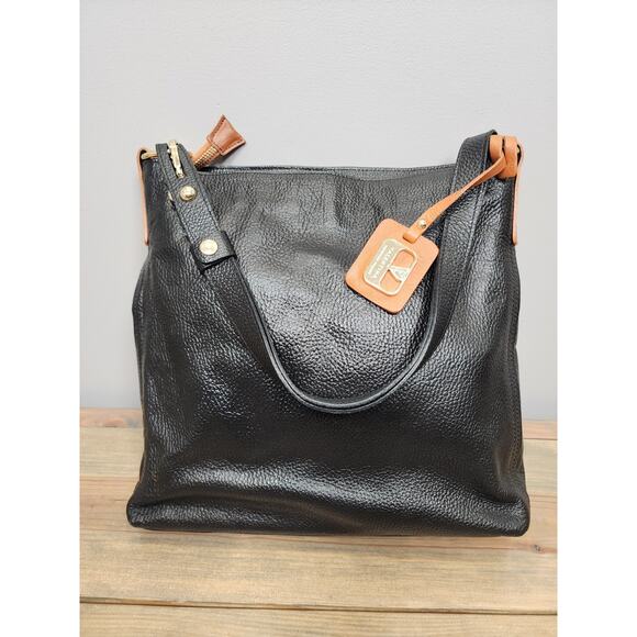 Valentina Handbags - VALENTINA Tradizione Italiana Genuine Leather Black Shoulder Bag Purse
